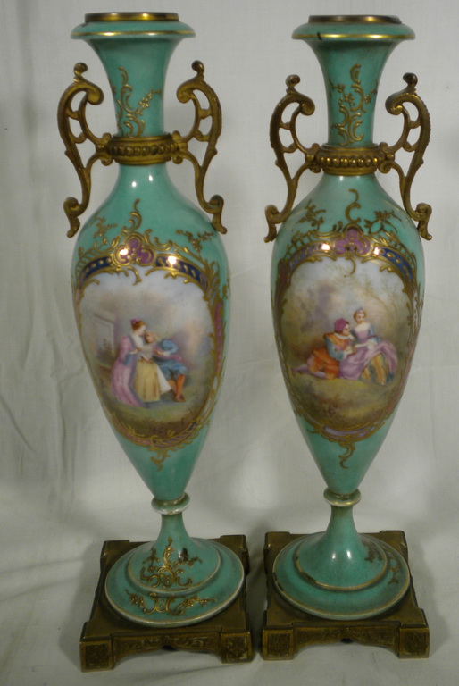 Antik kandalló váza tűzarany porcelán 1830