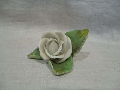 Antik Herendi porcelán fehér rózsa