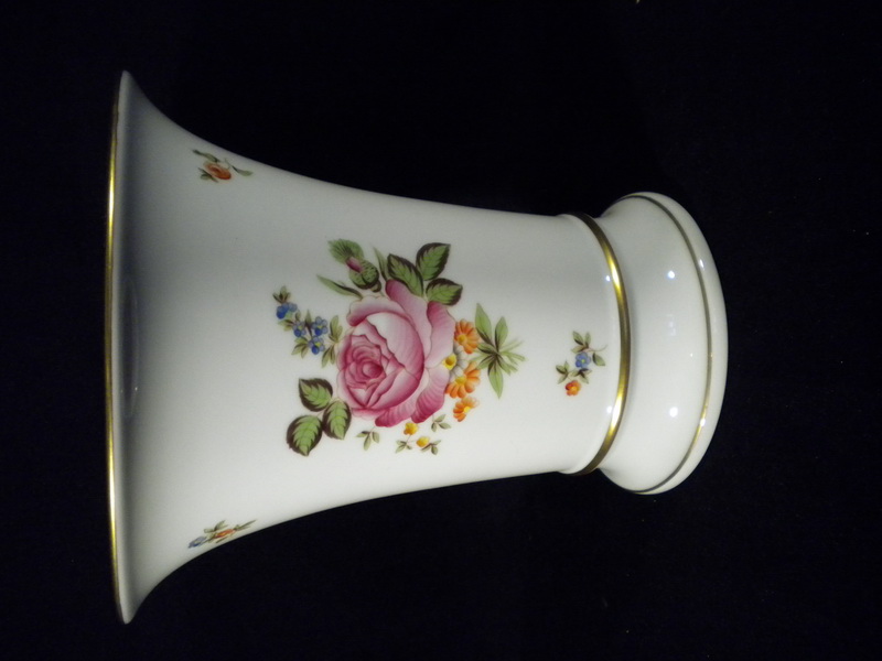 Régi herendi rózsás porcelán váza